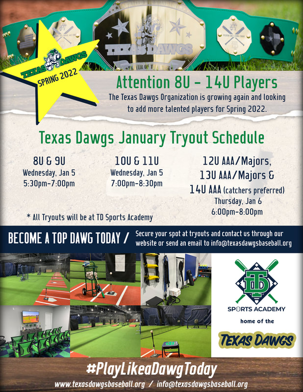 Texas Dawgs Baseball - 2022 January Tryouts